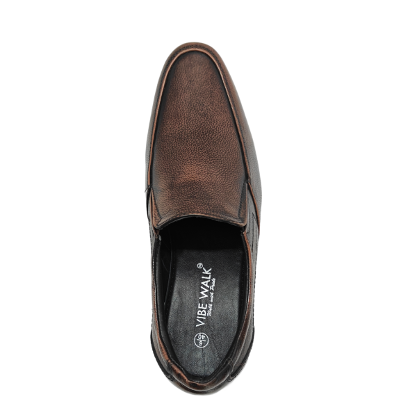 Vibe Walk CH-066 Brown genuine leather slip-on shoe