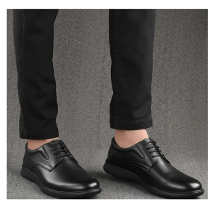 Vibe Walk CH-067 Black genuine leather slip-on shoe