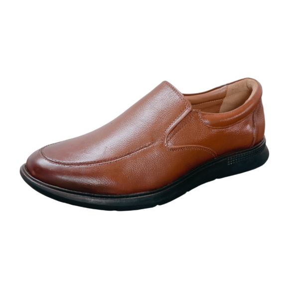 Vibe Walk CH-069 Tan genuine leather slip-on shoe