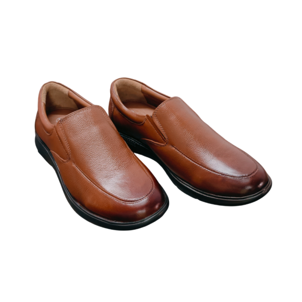 Vibe Walk CH-069 Tan genuine leather slip-on shoe