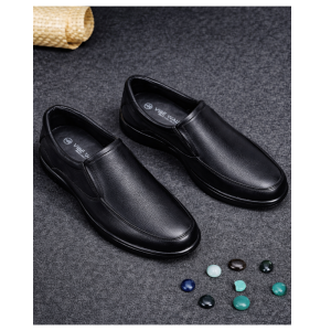 Vibe Walk CH-071 Black genuine leather slip-on shoe