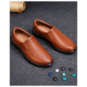 Vibe Walk CH-071 Tan genuine leather slip-on shoe