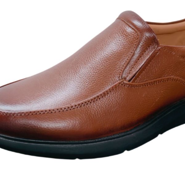 Vibe Walk CH-071 Tan genuine leather slip-on shoe