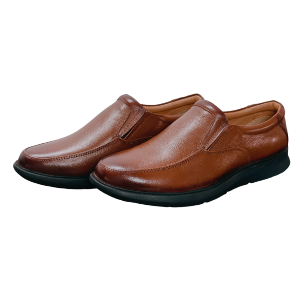 Vibe Walk CH-071 Tan genuine leather slip-on shoe