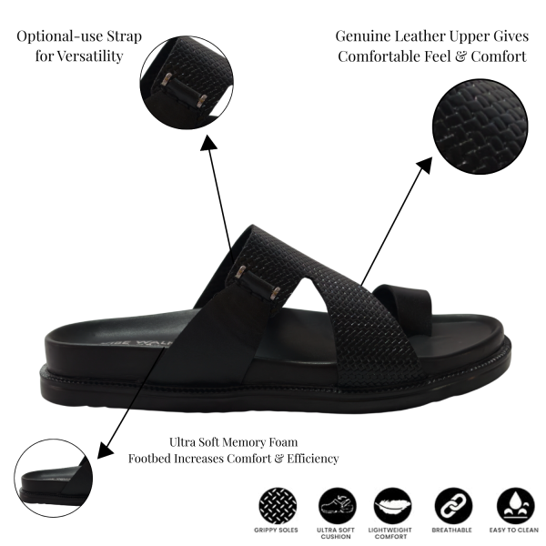SB-156 Black sandal view 2